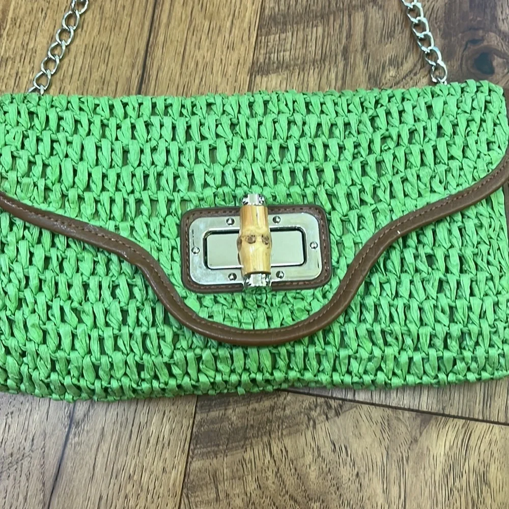 NWT Straw Studios Woman’s Green Shoulder Bag